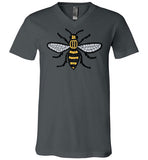 Manchester Bee Tee Shirt Canvas Unisex V-Neck T-Shirt