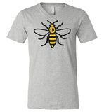 Manchester Bee Shirt Canvas Unisex V-Neck T-Shirt
