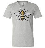 Manchester Bee Tee Shirt Canvas Unisex V-Neck T-Shirt