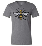 Manchester Bee Tee Shirt Canvas Unisex V-Neck T-Shirt