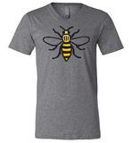 Manchester Bee Shirt Canvas Unisex V-Neck T-Shirt