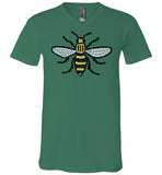 Manchester Bee Tee Shirt Canvas Unisex V-Neck T-Shirt