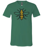 Manchester Bee Shirt Canvas Unisex V-Neck T-Shirt