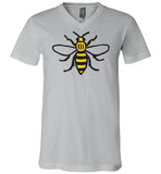 Manchester Bee Shirt Canvas Unisex V-Neck T-Shirt