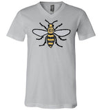 Manchester Bee Tee Shirt Canvas Unisex V-Neck T-Shirt
