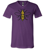 Manchester Bee Shirt Canvas Unisex V-Neck T-Shirt