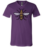 Manchester Bee Tee Shirt Canvas Unisex V-Neck T-Shirt