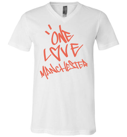 One Love Manchester Shirt Canvas Unisex V-Neck T-Shirt