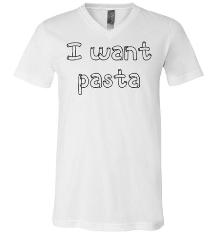 I want pasta - Master of None Shirt Canvas Unisex V-Neck T-Shirt