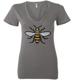 Manchester Bee Tee Shirt Bella Ladies Deep V-Neck