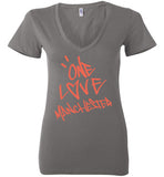 One Love Manchester Shirt Bella Ladies Deep V-Neck