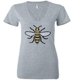 Manchester Bee Tee Shirt Bella Ladies Deep V-Neck