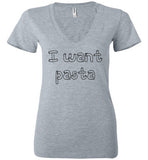 I want pasta - Master of None Shirt Bella Ladies Deep V-Neck