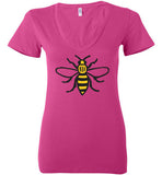 Manchester Bee Shirt Bella Ladies Deep V-Neck