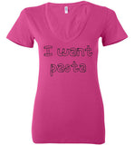 I want pasta - Master of None Shirt Bella Ladies Deep V-Neck