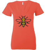 Manchester Bee Shirt Bella Ladies Deep V-Neck