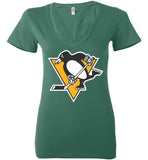 Pittsburgh Penguins Rinkside Shirt Bella Ladies Deep V-Neck