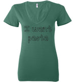 I want pasta - Master of None Shirt Bella Ladies Deep V-Neck
