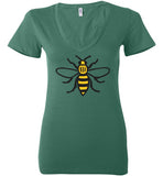Manchester Bee Shirt Bella Ladies Deep V-Neck