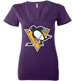 Pittsburgh Penguins Rinkside Shirt Bella Ladies Deep V-Neck