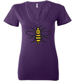 Manchester Bee Shirt Bella Ladies Deep V-Neck