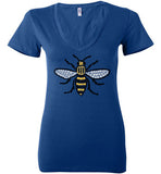 Manchester Bee Tee Shirt Bella Ladies Deep V-Neck