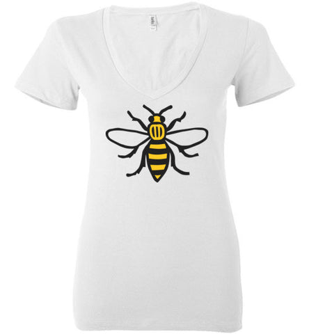 Manchester Bee Shirt Bella Ladies Deep V-Neck