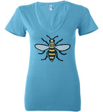 Manchester Bee Tee Shirt Bella Ladies Deep V-Neck