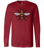 Manchester Bee Tee Shirt Canvas Long Sleeve T-Shirt