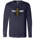 Manchester Bee Tee Shirt Canvas Long Sleeve T-Shirt