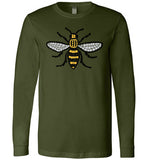 Manchester Bee Tee Shirt Canvas Long Sleeve T-Shirt