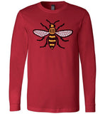 Manchester Bee Tee Shirt Canvas Long Sleeve T-Shirt