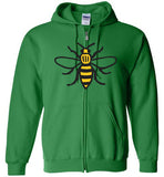 Manchester Bee Shirt Gildan Zip Hoodie