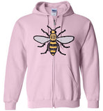 Manchester Bee Tee Shirt Gildan Zip Hoodie