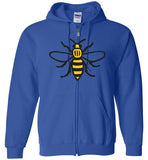 Manchester Bee Shirt Gildan Zip Hoodie