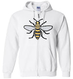 Manchester Bee Tee Shirt Gildan Zip Hoodie