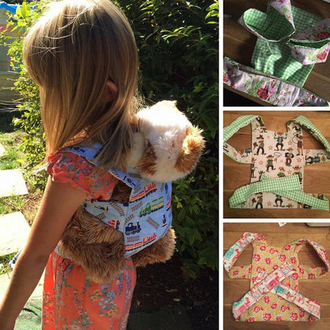 Toy Baby Carrier - for dolls, bears - boys & girls - REVERSIBLEToy Baby Carrier - for dolls, bears - boys & girls - REVERSIBLE